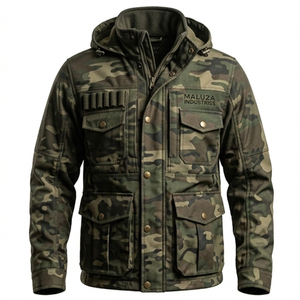 Wholesale Men's Summer Softshell <b>Waterproof</b> <b>Camo</b> Hunting <b>Jacket</b> Insulated Thermal Fleece Outdoor Tactical Nylon Lining Front - Product Image 1