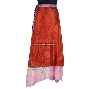 Ladies <b>Sarong</b> Printed Long Beach <b>Wrap</b> Skirt 2 Layer Reversible Magic Silk Saris <b>Wrap</b> Long Skirt Silk <b>Wrap</b> Around Skirts Brazil - Product Image 3