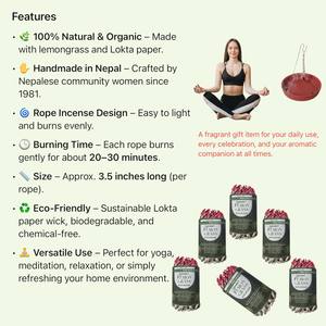 Nepal Handmade Lamatar1 Natural Lemongrass Incense Set 3 High Quality Home Fragrance Burning Gently With Natural Wick - Product Image 5