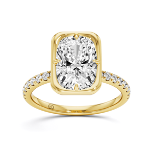 Bague de fiançailles tendance pour femme avec diamant de laboratoire taille coussin certifié IGI, plaqué or 18 carats, sertie clos, bijoux de mariage - Product Image 3