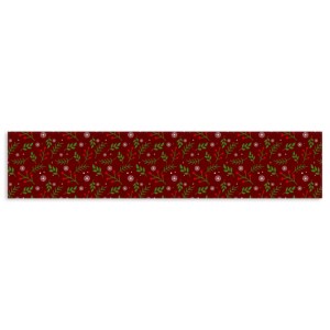 Eye Catching Christmas Floral Printed Design Tradition Style For Christmas Decoration Washable <b>Table</b> <b>Runner</b> - Product Image 4