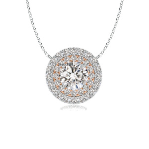 Colgante de Diamantes de Lujo con Certificado IGI, Corte Brillante Redondo, Oro Blanco, Joyería de Compromiso para Mujer, Oro de 10K, 14K, 18K, Plata 925, 935 - Product Image 2