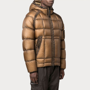 <b>Men</b> Hooded Puffer <b>Jacket</b> <b>Down</b> <b>Filled</b> Winter Warm Casual Breathable Zipper Closure Solid Color Polyester Outerwear Regular Fit - Product Image 5