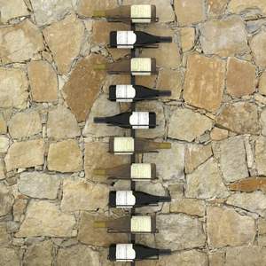 Black <b>Metal</b> Wall-mounted <b>Wine</b> <b>Rack</b> for 10 Bottles - Product Image 5