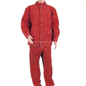 Combinaison de soudage complète en cuir de vachette pleine fleur pour soudeurs, combinaisons de sécurité industrielles et vêtements de protection anti-étincelles pour le soudage - Product Image 6