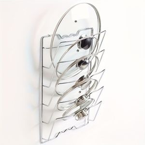 Cucina multifunzione da 1 pezzo a muro portaoggetti per pentole e coperchio Organizer con tagliere - Product Image 6
