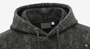 Sudadera con Capucha de Alta Calidad con Lavado Ácido para Hombre, Estilo Vintage, Algodón Desgastado, Oversize, Hombros Caídos, Lisa, Esencial para Streetwear - Product Image 3