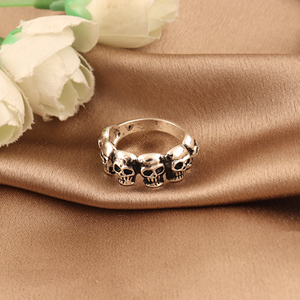 18k Silver Plated Brass <b>Skull</b> Face <b>Ring</b> Unique Style Trendy Women Fashion Jewelry Best Selling Product Statement Minimalist <b>Ring</b> - Product Image 2