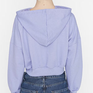 Sudadera Corta con Capucha para Mujer, Ligera, Informal, Moderna, de Manga Larga, Suave y Cómoda, Estilo Urbano - Product Image 3