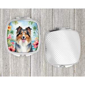 Sheltie Luau Miroir de maquillage de voyage compact Poche décorative pliante pour femmes et filles Cadeau - Product Image 4