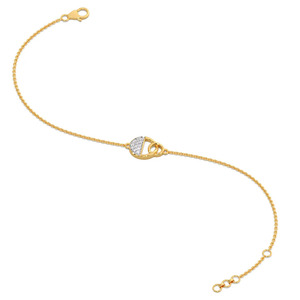Bracelet minimaliste à chaîne de diamants entrelacés en forme de cercle - Product Image 3