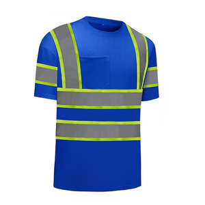 Chemise de sécurité haute visibilité neuve, pas chère, prête à être expédiée, respirante, vêtements de travail pour hommes, manches courtes, chemise réfléchissante - Product Image 2