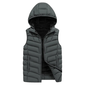 Men's Autumn Animal Print Puffer Jacket with Detachable <b>Hat</b> Cotton/Polyester Blend Windproof & Breathable Casual Style - Product Image 6