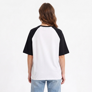 Casual Short Sleeve Raglan Oversize T-Shirt <b>Women's</b> Crew Neck Loose Fit Plus Size Cotton Jersey Tee <b>Top</b> with Logo - Product Image 2