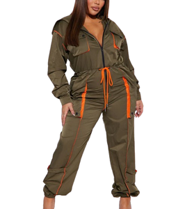 Conjunto de Dos Piezas para Mujer, Talla Grande, Chaqueta Cortavientos de Nailon Vintage con Cierre, Traje Deportivo Impermeable y Transpirable de Tela con Memoria, Traje Deportivo de Verano - Product Image 4