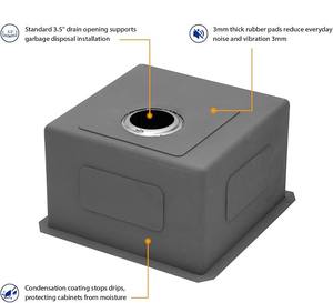 Bol unique THCSS-0264 fait à la main en acier inoxydable 304 haut de gamme revêtement anti-rayures résistant aux taches réduisant le bruit pour moderne - Product Image 6