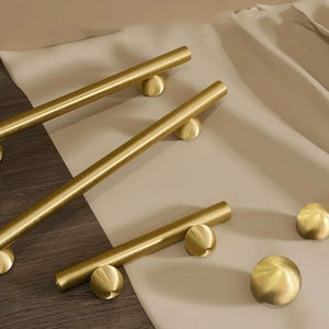 Nordic Style Single Hole Kitchen <b>Cabinet</b> Luxury Real <b>Gold</b> Handle European Modern Simple Wardrobe Light Furniture Handles <b>Knobs</b> - Product Image 5