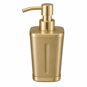Antique Brass Soap Dispenser Ribbed Metal Liquid Hand Pump Fluted Gold <b>Bathroom</b> <b>Accessories</b> <b>Set</b> For Hotel Countertop Low Price - Product Image 6
