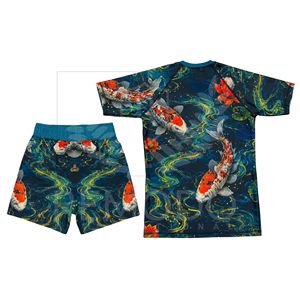 Ensemble Rashguard Homme Personnalisé OEM à Impression Intégrale pour Muay Thai, Manches Courtes, Séchage Rapide, Extensible dans les Quatre Sens, Évacuation de l'Humidité - Product Image 2