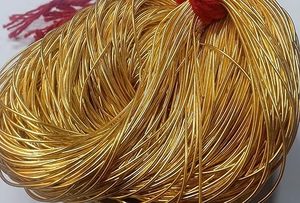 Hilo Metálico Francés Ultrafino de 0.5MM, Hilo de Bordado Duradero para Prendas en Color Miel, 3.8cm de Ancho - Product Image 3
