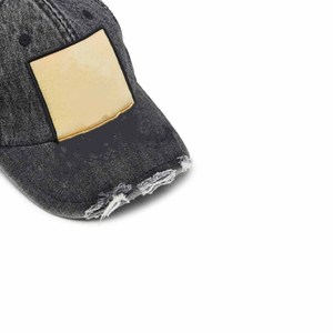 Gorra de Mezclilla Desgastada con Parche en Contraste, Visera Desgastada, Unisex, Ajustada, de 6 Paneles, Estilo Casual de Primavera/Verano - Product Image 6