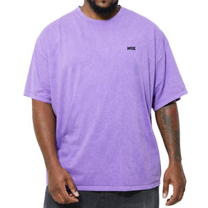 Camisetas Vintage Wash Streetwear para Hombre, Camiseta Oversize de Algodón Teñida, Logotipo Minimalista, Suministro de Marca Privada, Camiseta Oversize para Hombre - Product Image 2