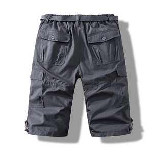 Pantalones cortos cargo para hombre, 100% algodón, 280 gramos, corte relajado, secado rápido, transpirables, para actividades al aire libre. - Product Image 4