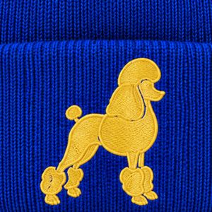 Bonnet tricoté d'hiver Sigma Gamma Rho pour femmes, bleu roi, avec broderie personnalisée Poodle doré, style sororité grec, couvre-chef tendance - Product Image 5