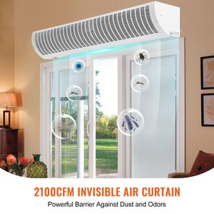Ventilatore a barriera d'aria commerciale da 60 pollici, super potente, 2 velocità, 2100 CFM, montaggio a parete, per interni - Product Image 2