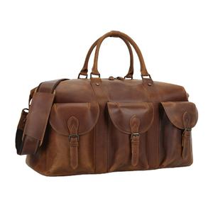 Premium Genuine Leather <b>Duffel</b> <b>Bag</b> Vintage Brown Travel <b>Bag</b> with Top Handles Weekend Carry On <b>Bag</b> - Product Image 1
