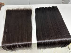 Cheveux humains haute qualité dentelle avant/fermeture perruque de luxe Transparent HD dentelle frontale/fermeture longue perruque droite - Product Image 4