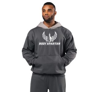 Sweat-shirt à capuche gris anthracite pour homme, en molleton épais, à manches longues, décontracté, pour la gym, l'entraînement, le sport et le streetwear - Product Image 1