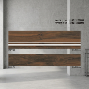 Carreaux de marche antidérapants en porcelaine Vistaar Matt Finish 48x12 48x8 GVT, 11 mm, marbre noir vert, 30x60 - Product Image 2