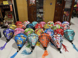 Silk Lanterns Outdoor Bamboo Silk Lanterns Hanging Decor For Garden Patio Wedding Vietnam Silk Lanterns Lighting - Product Image 4