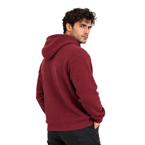 Mens Waffle Knit Hoodie Casual <b>Long</b> Sleeve Thermal Pullover Streetwear Winter Sports Custom Hooded <b>Sweatshirt</b> Wholesale Clothing - Product Image 5
