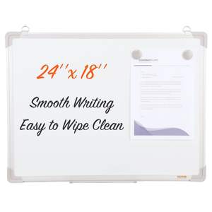 24 X 18 Inches Magnetic Whiteboard Aluminum Frame <b>Dry</b> <b>Erase</b> Board 1 Magnetic <b>Erase</b> 2 <b>Dry</b> <b>Erase</b> <b>Markers</b> Movable Tray for Office - Product Image 1