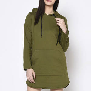 Nouvelle Robe à Capuche Longue en Polaire Douce Brossée pour Femme 2024 avec Poche Kanga, Taille Plus, Sweat à Capuche Personnalisé pour Dames Automne Printemps Été - Product Image 1