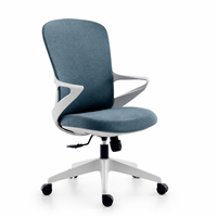 Chaise de bureau moderne rembourrée avec accoudoirs fixes, dossier solide, poignée réglable, siège rembourré, base à cinq étoiles pour espaces de travail