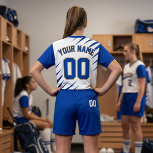 Conjunto de Uniforme de Fútbol Personalizado con Impresión a Medida, Camiseta y Pantalones Cortos de Fútbol con Nombre de Equipo, Nombre y Número del Jugador, para Adultos, 100% Poliéster, Cuello en V - Product Image 2