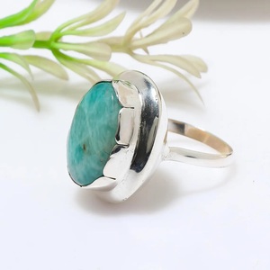 Natural Amazonite <b>925</b> <b>Silver</b> <b>Ring</b> Designer Gemstone <b>Ring</b> for Women and Girls - Product Image 2