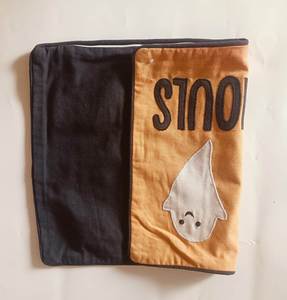 Squad Ghouls Embroidered Ghost <b>Cushion</b> <b>Cover</b> Orange Rectangle Home Decor Cute Cartoon Applique Design - Product Image 5
