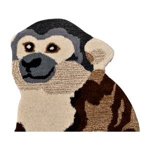 Alfombra Moderna de Lana Hecha a Mano con Diseño de Mono, Alfombra Grande con Silueta de Primate de la Selva - Product Image 4