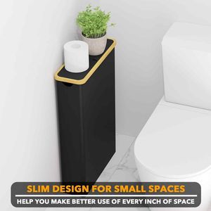 Porte-papier toilette extra large et fin avec couvercle, peut contenir 24 rouleaux standard ou 18 rouleaux géants, panier à papier pratique - Product Image 1