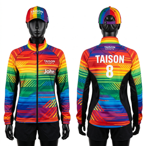 Veste d'entraînement de rugby pour femmes, 240 GSM, polyester interlock premium, vert marine, panneaux blancs, impression par sublimation personnalisée, logo. - Product Image 2