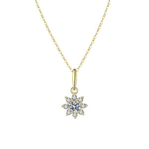 Collier pour femme en or blanc plaqué or 14 carats avec diamant de laboratoire, taille brillant rond, style classique, à porter au quotidien - Product Image 1