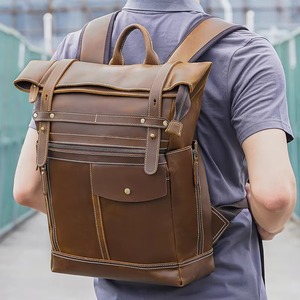 Authentic Vintage Leather <b>Backpack</b> <b>Waterproof</b> Anti-Theft Laptop Rucksack Genuine Leather Shell LBP-0459 - Product Image 3
