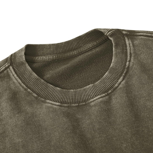 Fabricant de sweats à effet délavé, broderie personnalisée, impression, col rond, vente en gros, fournisseur de vêtements de mode sur mesure - Product Image 4