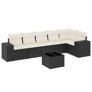 Conjunto de Sofá de Jardín con Reposabrazos Ajustables Grandes en Ratán Sintético Negro, Muebles de Exterior Cómodos - Product Image 2