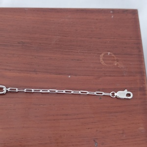 Bracelet chaîne à maillons ovales en argent sterling 925 avec accents micro-pavés en CZ, finition rhodiée, pour femme, à porter au quotidien, cadeau de fête, bijoux - Product Image 5