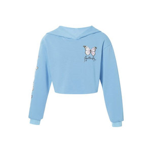Sweat-shirt à capuche à manches longues pour filles, avec pantalon de survêtement, pour hip-hop, bleu clair - Product Image 5